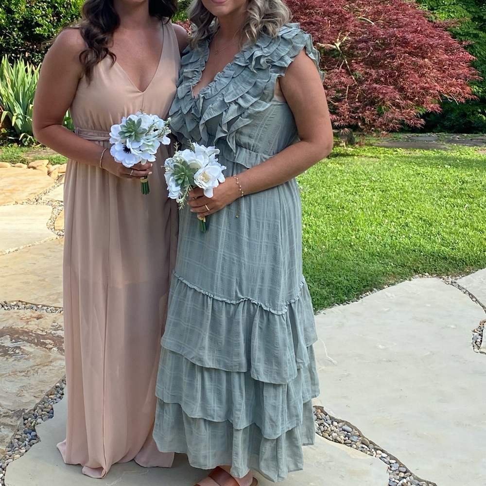 Vici Bodhi Tiered Maxi dress sage